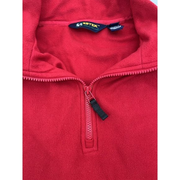 VTG Eddie Bauer Fleece‎ Pullover Mens XL Polartec 1/4 Zip Red EBTEK Canada - Picture 5 of 11